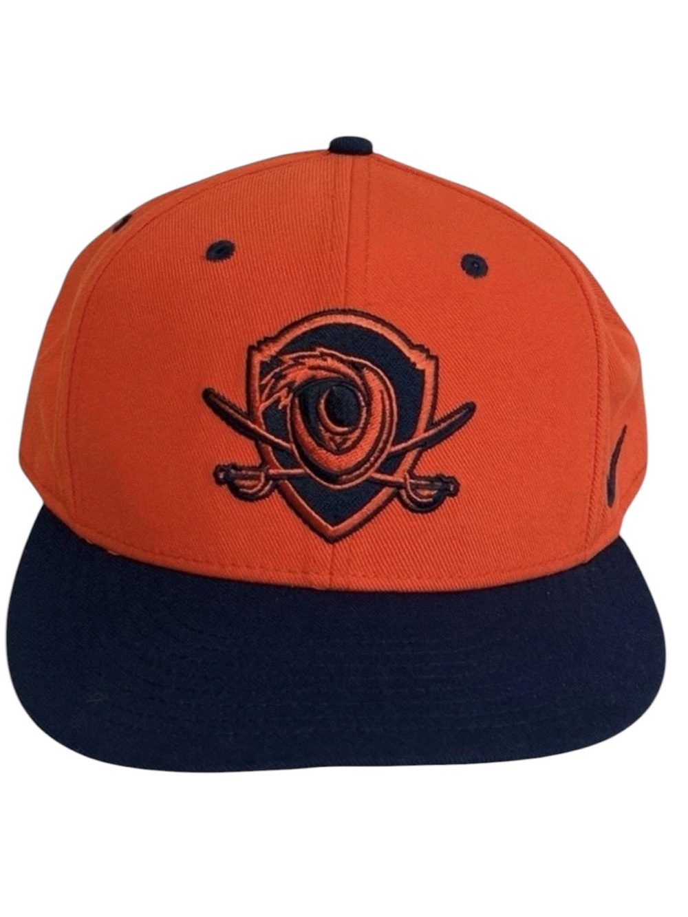 Nike Pro Virginia Cavaliers Fitted Hat Cap Men Navy Orange Logo 7 5/8 Flat Bill